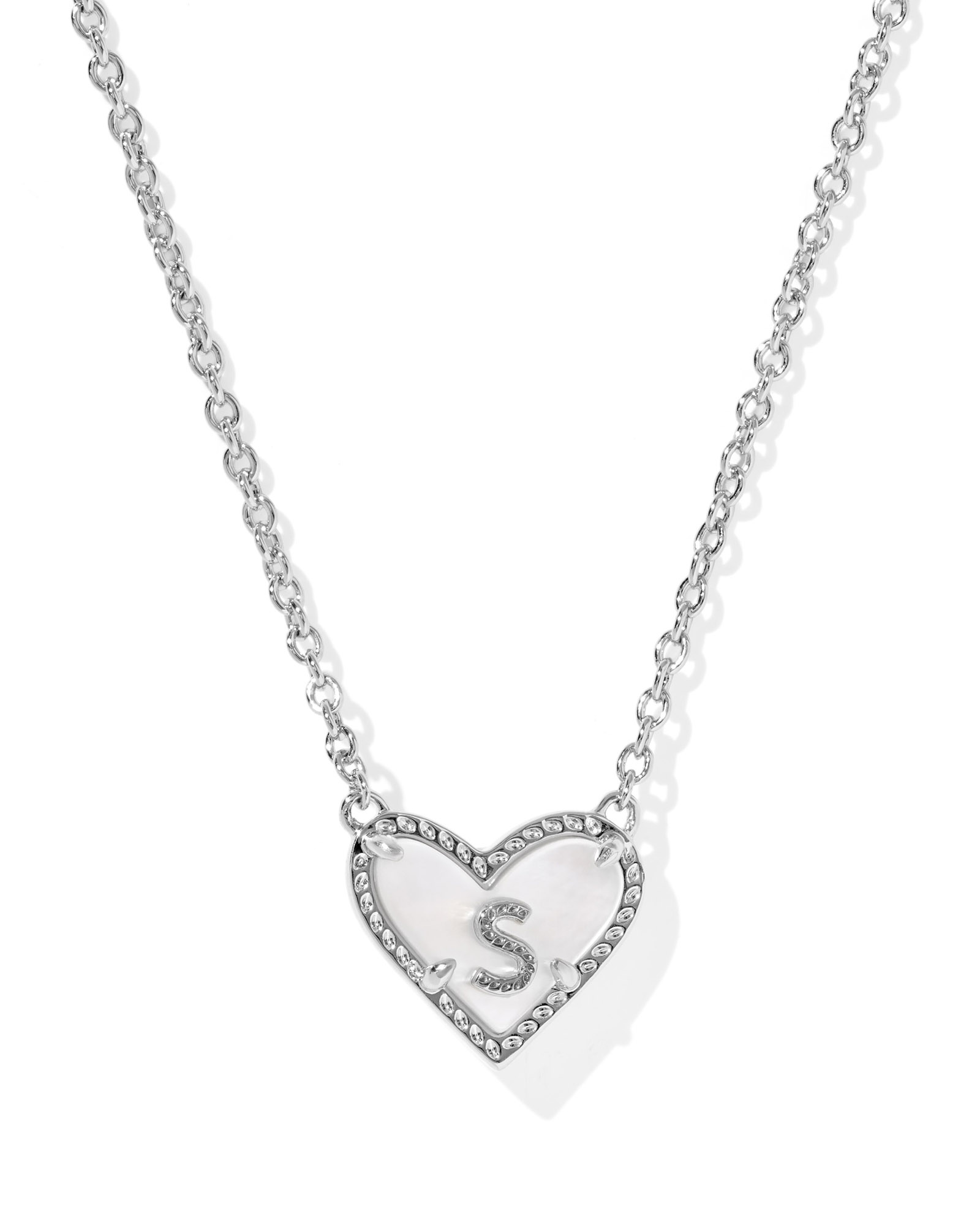Kendra Scott Heart Letter S Short Pendant Necklace