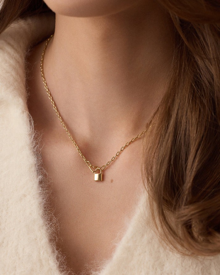 Gorjana Heart Padlock Interlocking Necklace