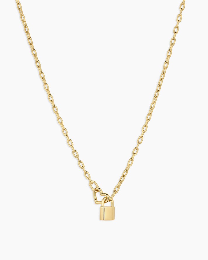 Gorjana Heart Padlock Interlocking Necklace