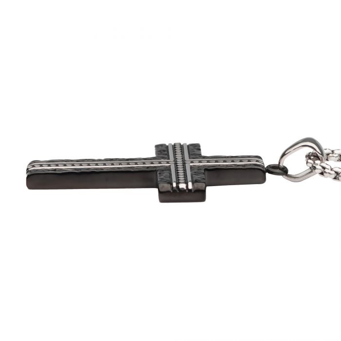 Inox Blacksmith Hammered Cross Necklace