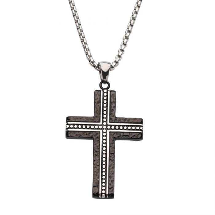 Inox Blacksmith Hammered Cross Necklace