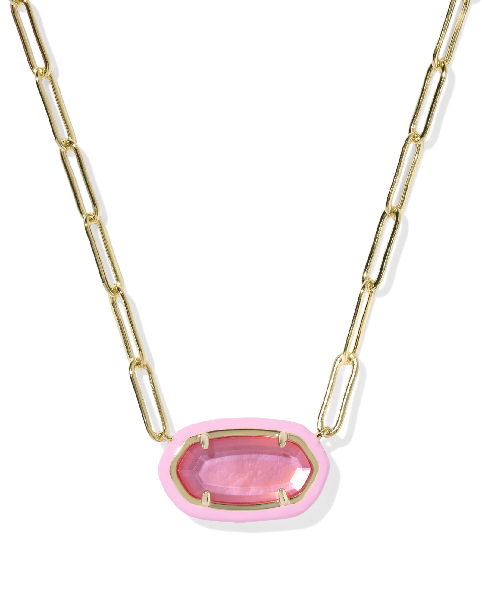 Kendra Scott Elisa Enamel Frame Paperclip Necklace