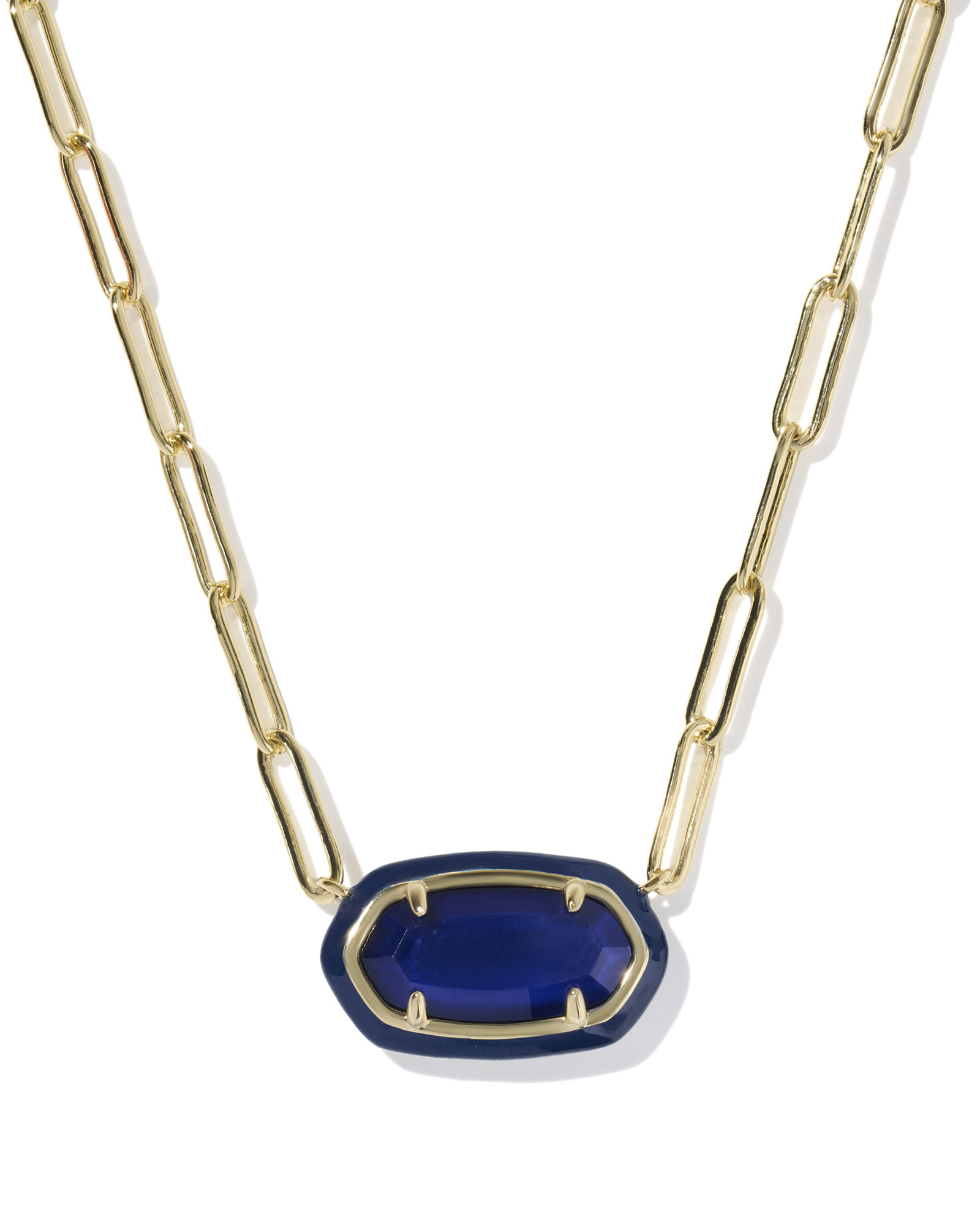 Kendra Scott Elisa Enamel Frame Paperclip Necklace
