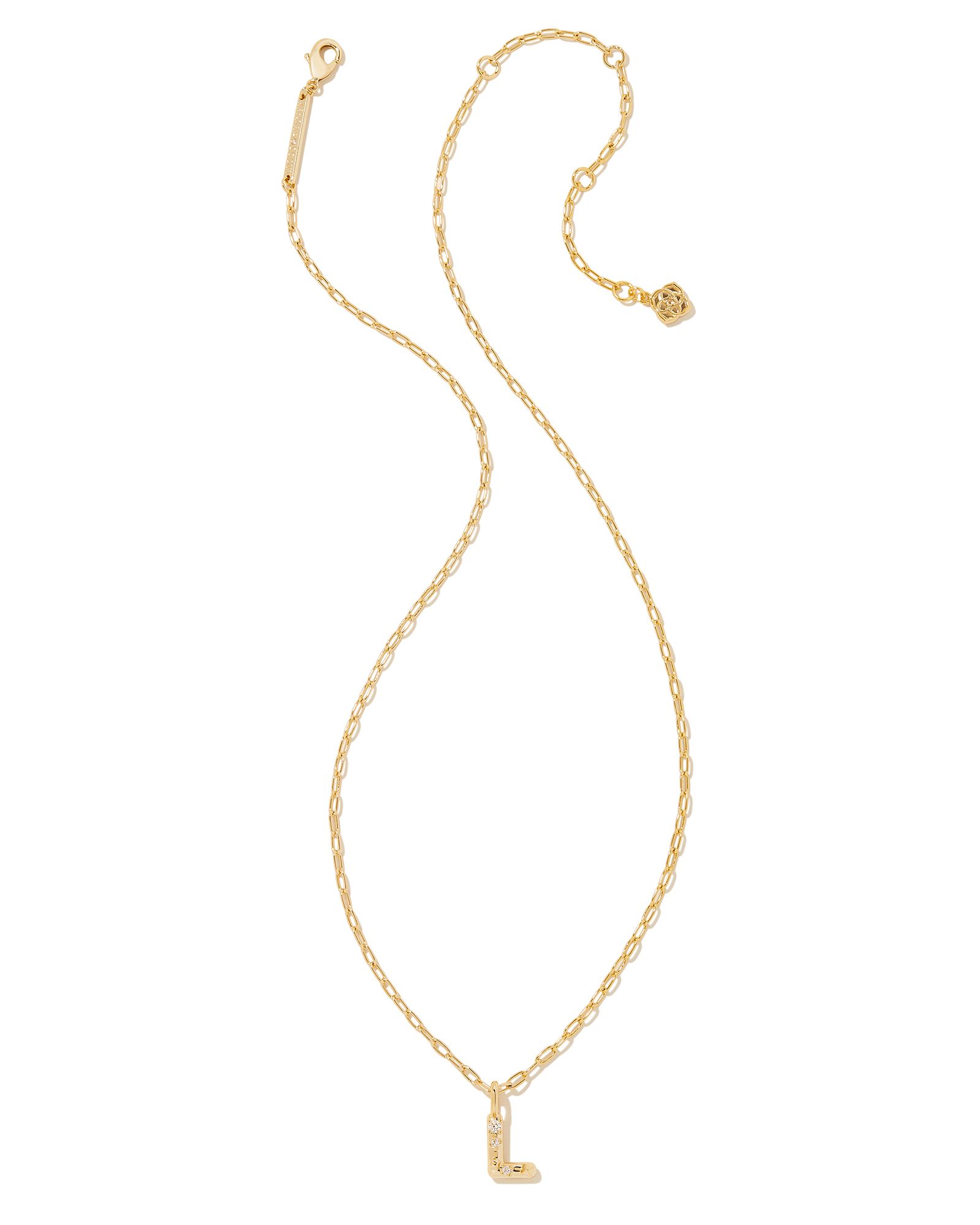 Kendra Scott Crystal L Initial Pendant Necklace
