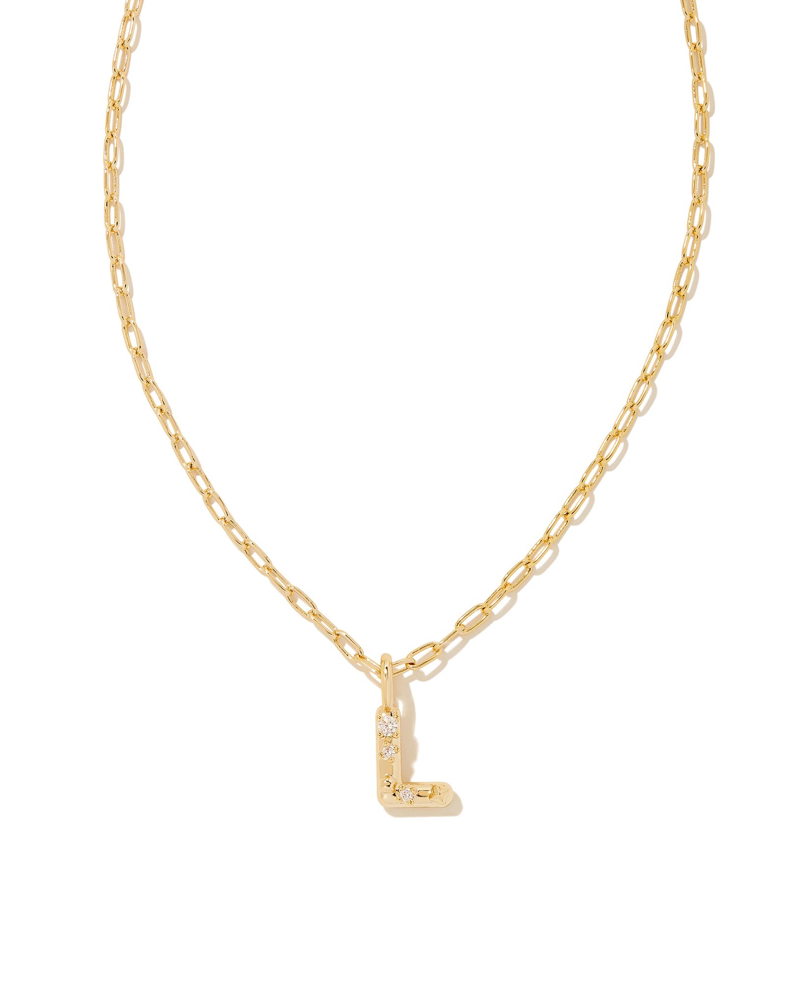 Kendra Scott Crystal L Initial Pendant Necklace