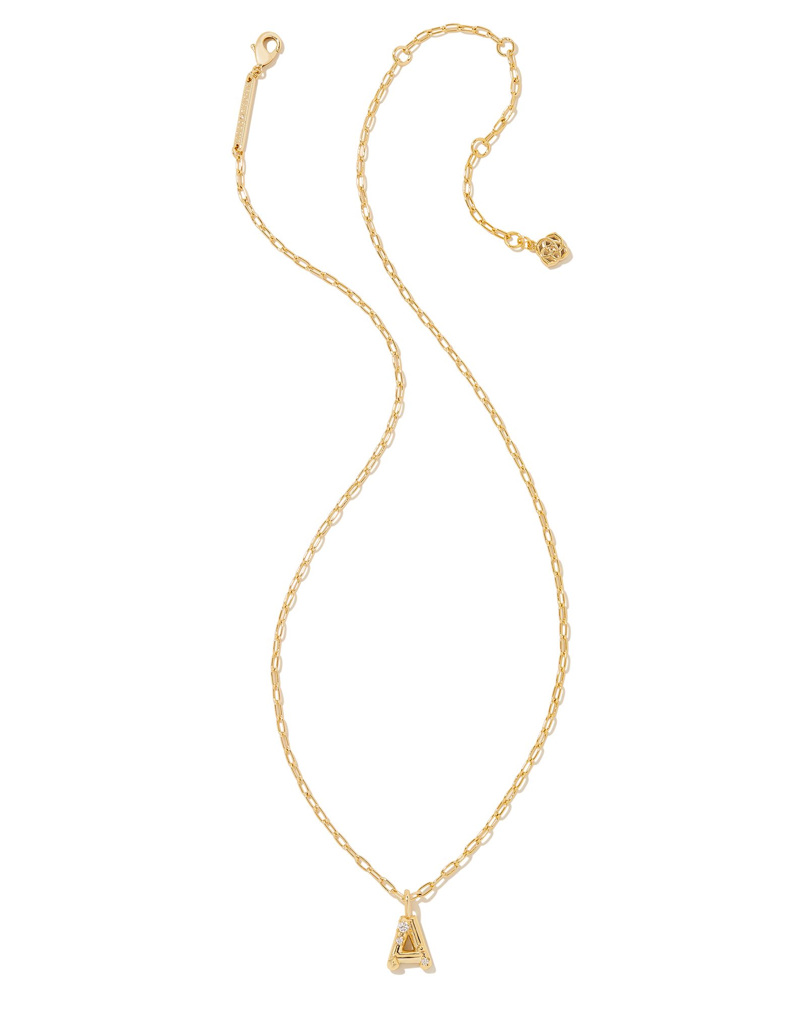 Kendra Scott Crystal A Initial Pendant Necklace