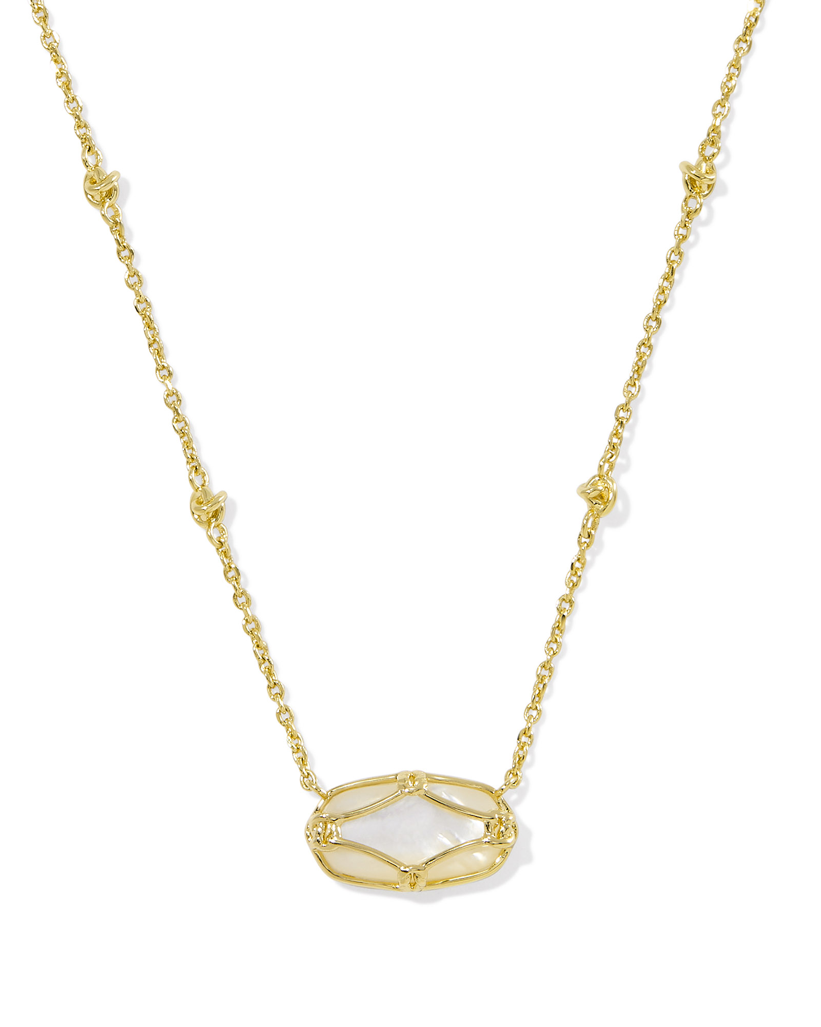Kendra Scott Elle Lattice Frame Short Pendant Necklace