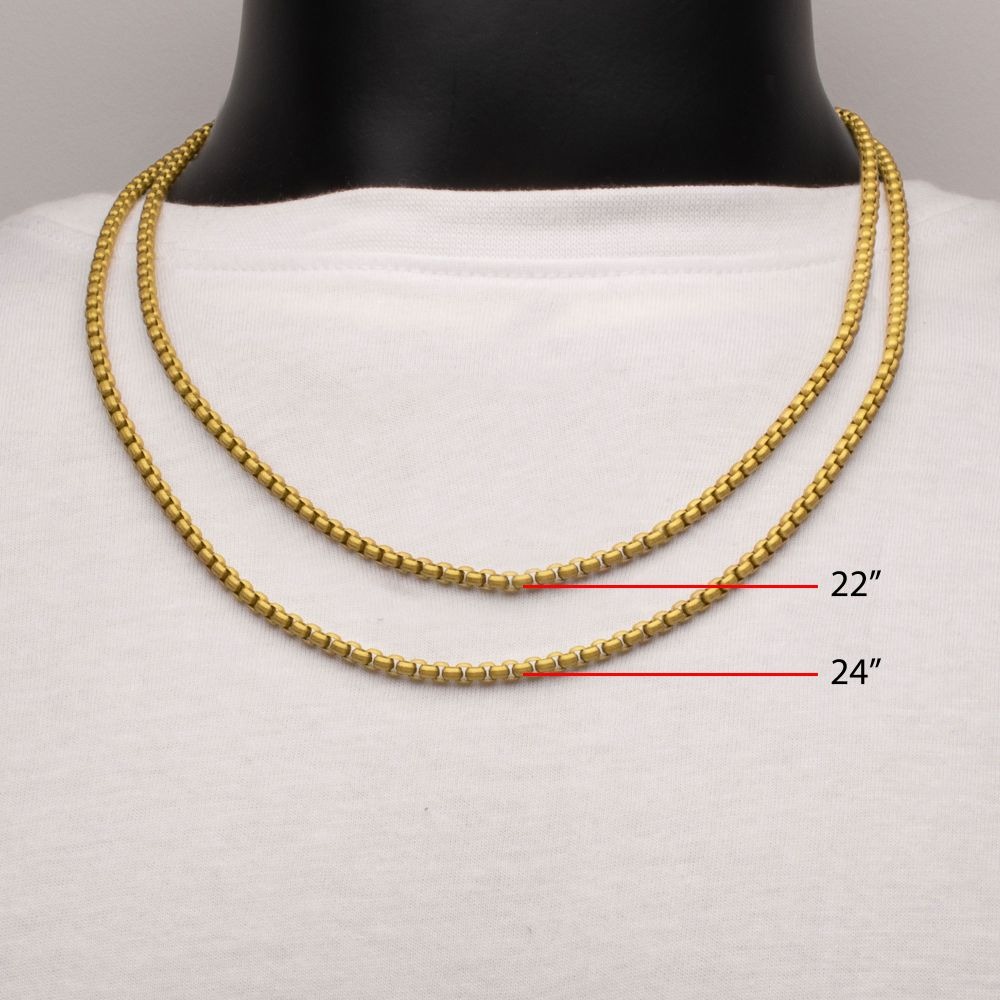 Inox 4mm Bold Box Chain Necklace