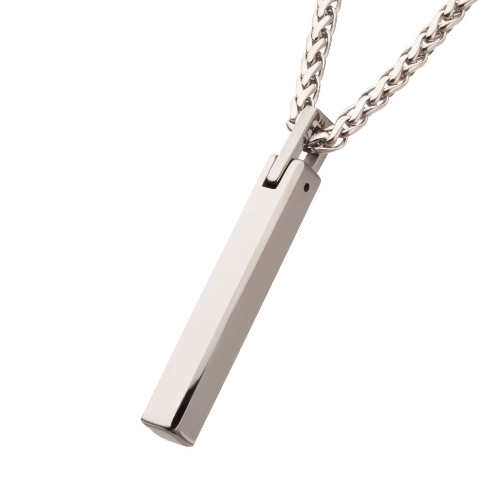 Inox Tungsten Carbide Monolith Engravable Necklace