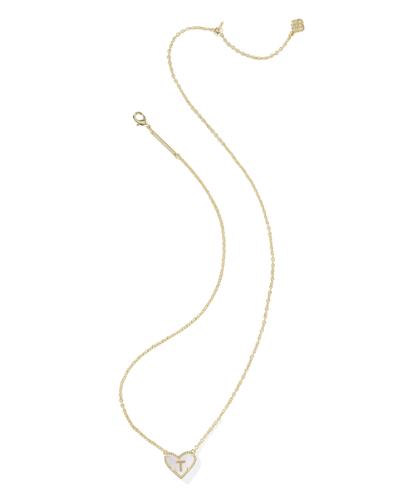 Kendra Scott Heart Letter T Short Pendant Necklace