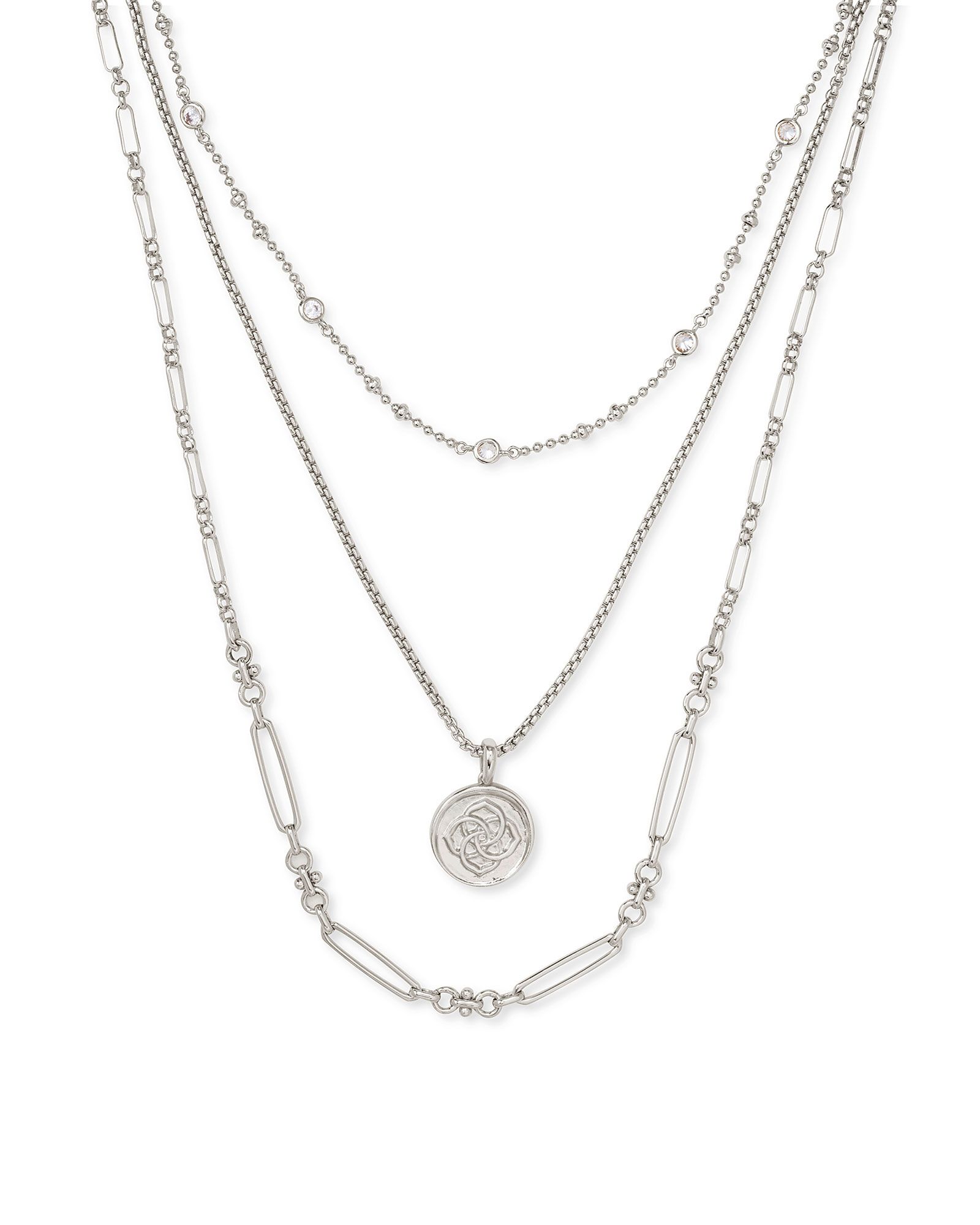 Kendra Scott Medallion Coin Triple Strand Necklace