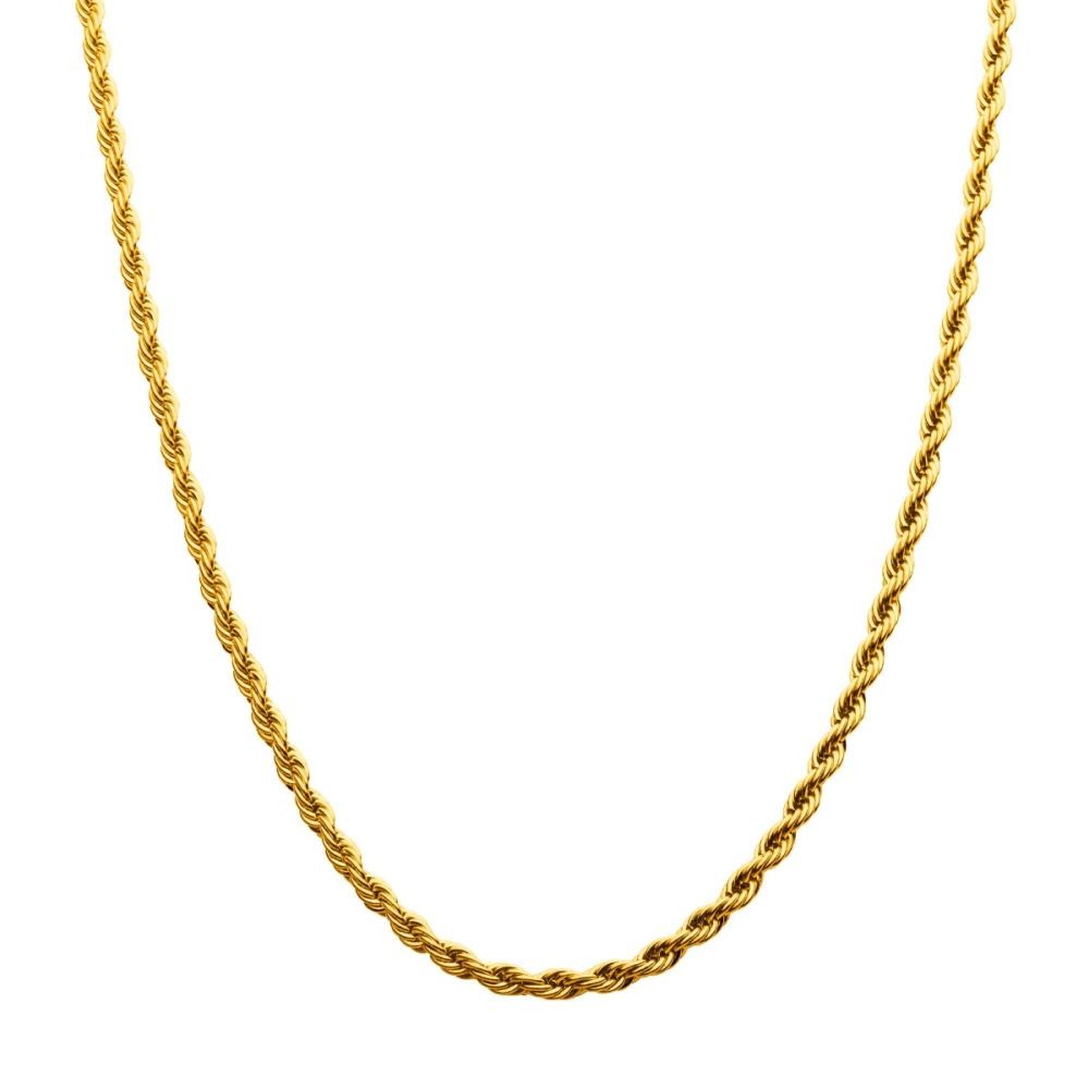 INOX 4mm 20 Inch Rope Chain Necklace