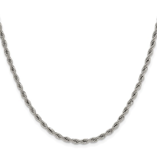 Rox by Martin Binder Stainless Steel 3mm 20 Inch Rope Chain