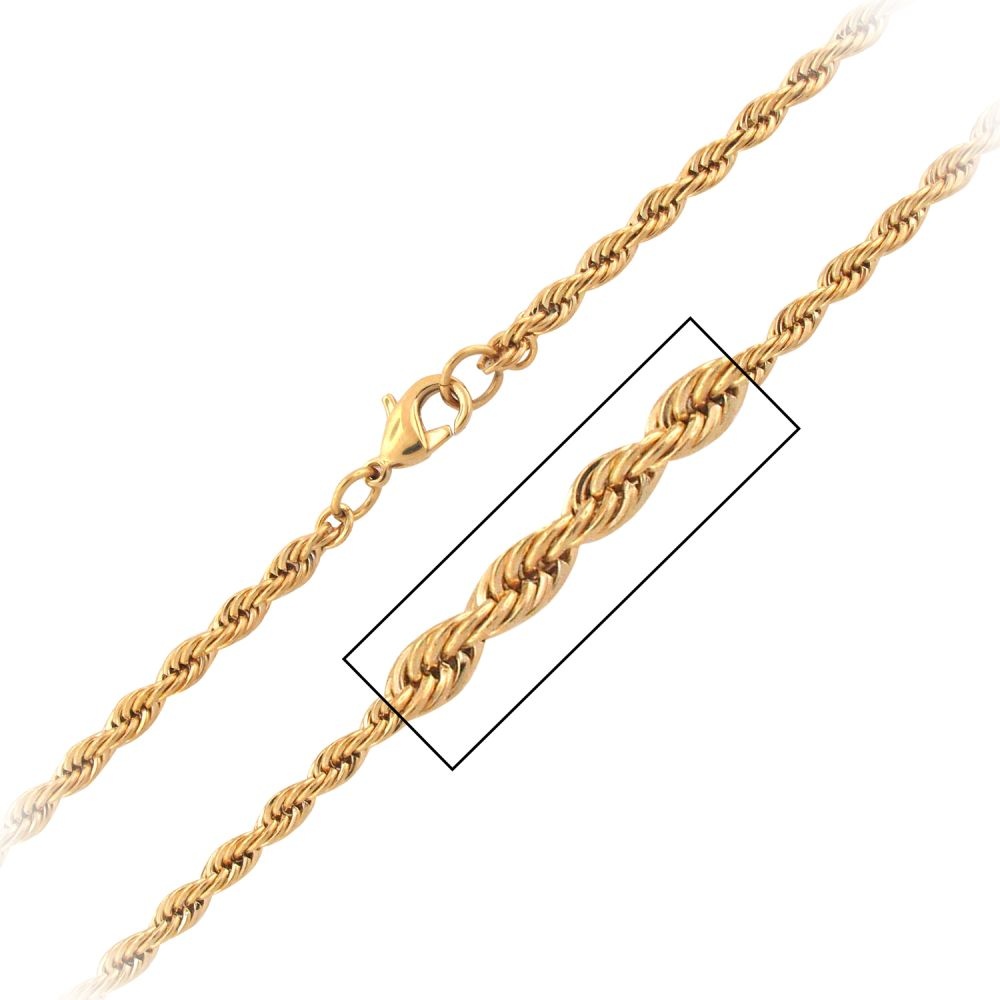 INOX 3.7mm 24 Inch French Rope Chain