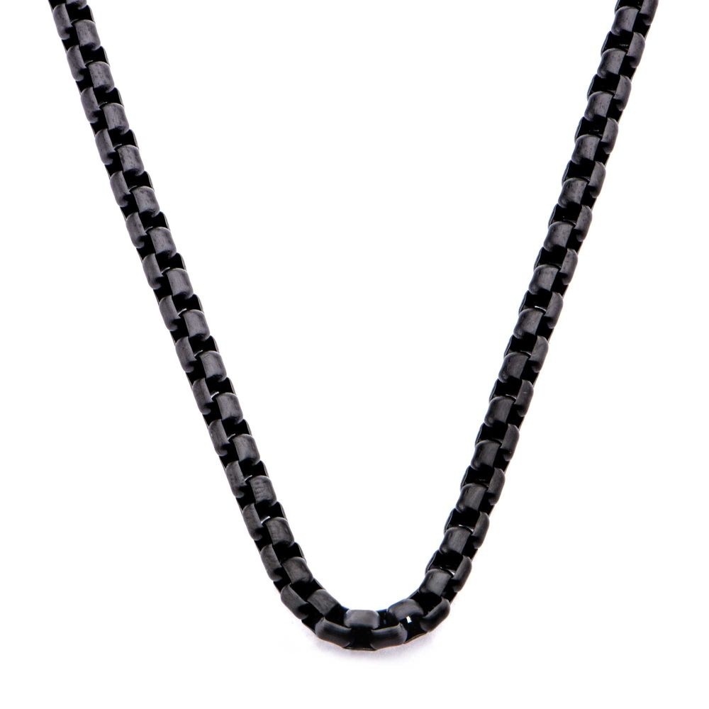 INOX Black 4mm 24 Inch Bold Round Box Chain