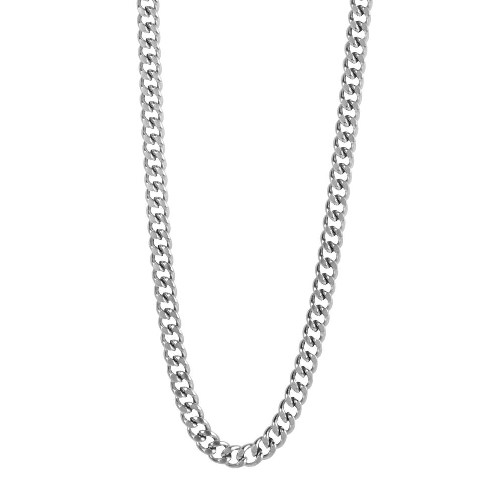 INOX 3.6mm 22 Inch Diamond Cut Curb Chain Necklace
