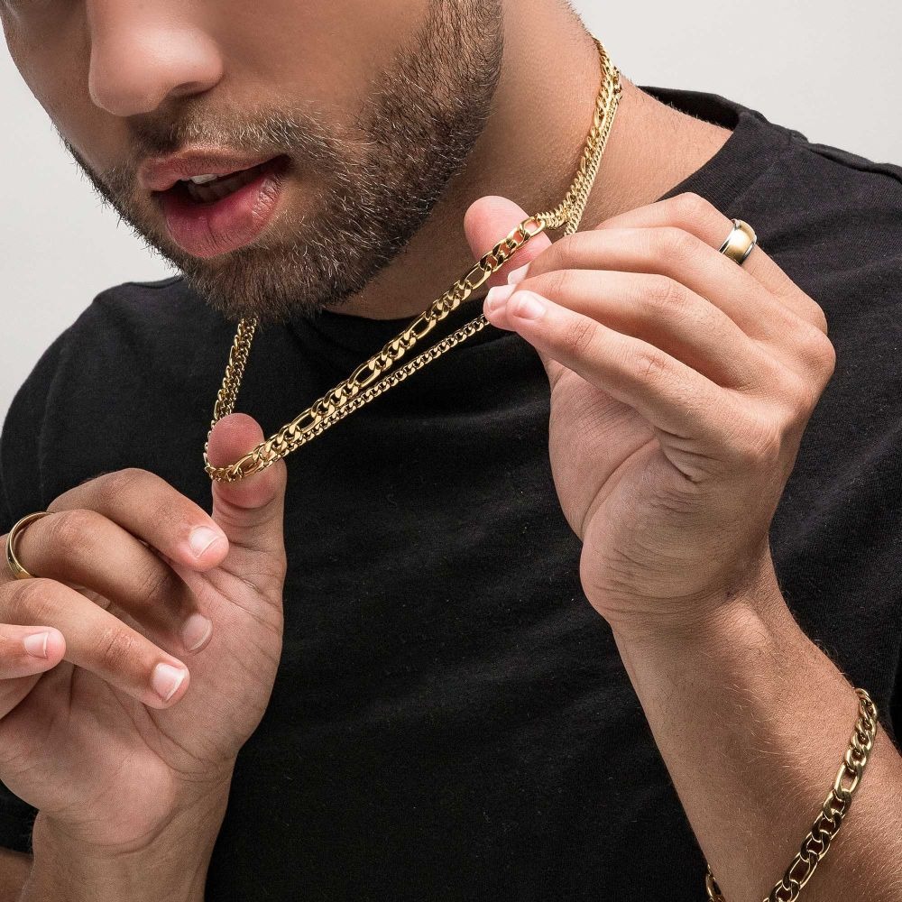 INOX 4mm 24 Inch Figaro Chain Necklace
