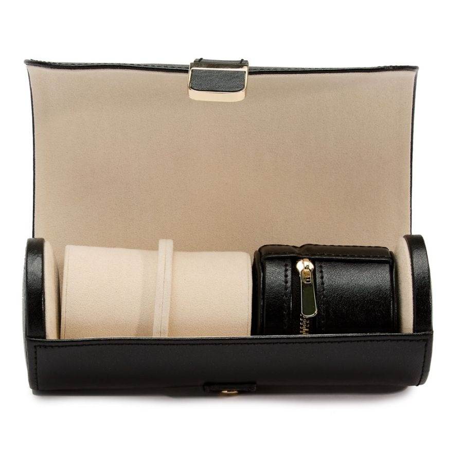 Wolf Palmero Double Watch & Jewelry Roll