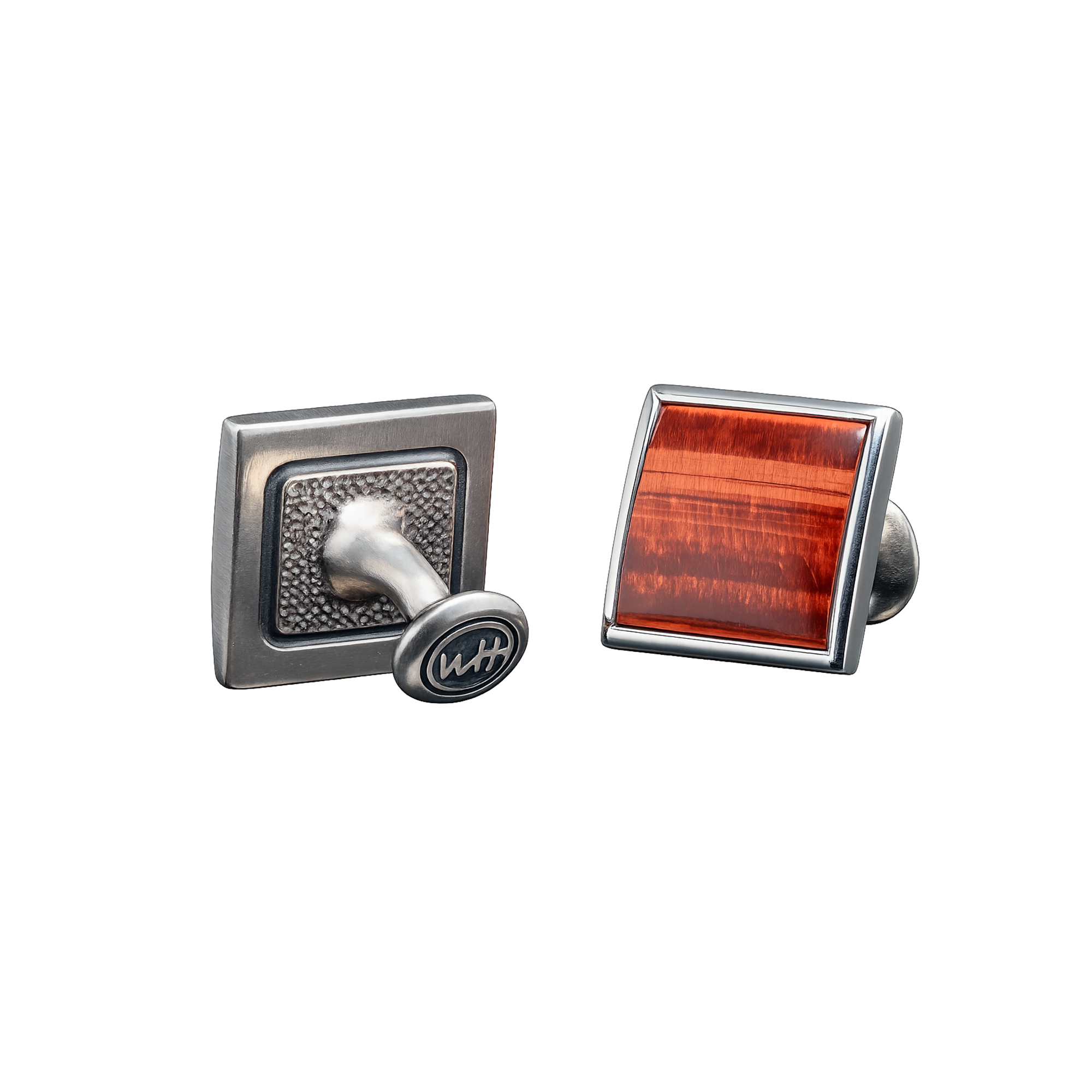 William Henry Red Tiger Eye Duo Cuff Links