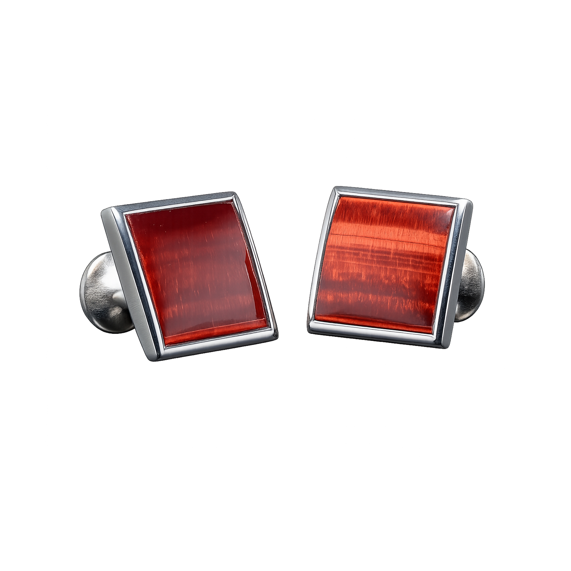 William Henry Red Tiger Eye Duo Cuff Links