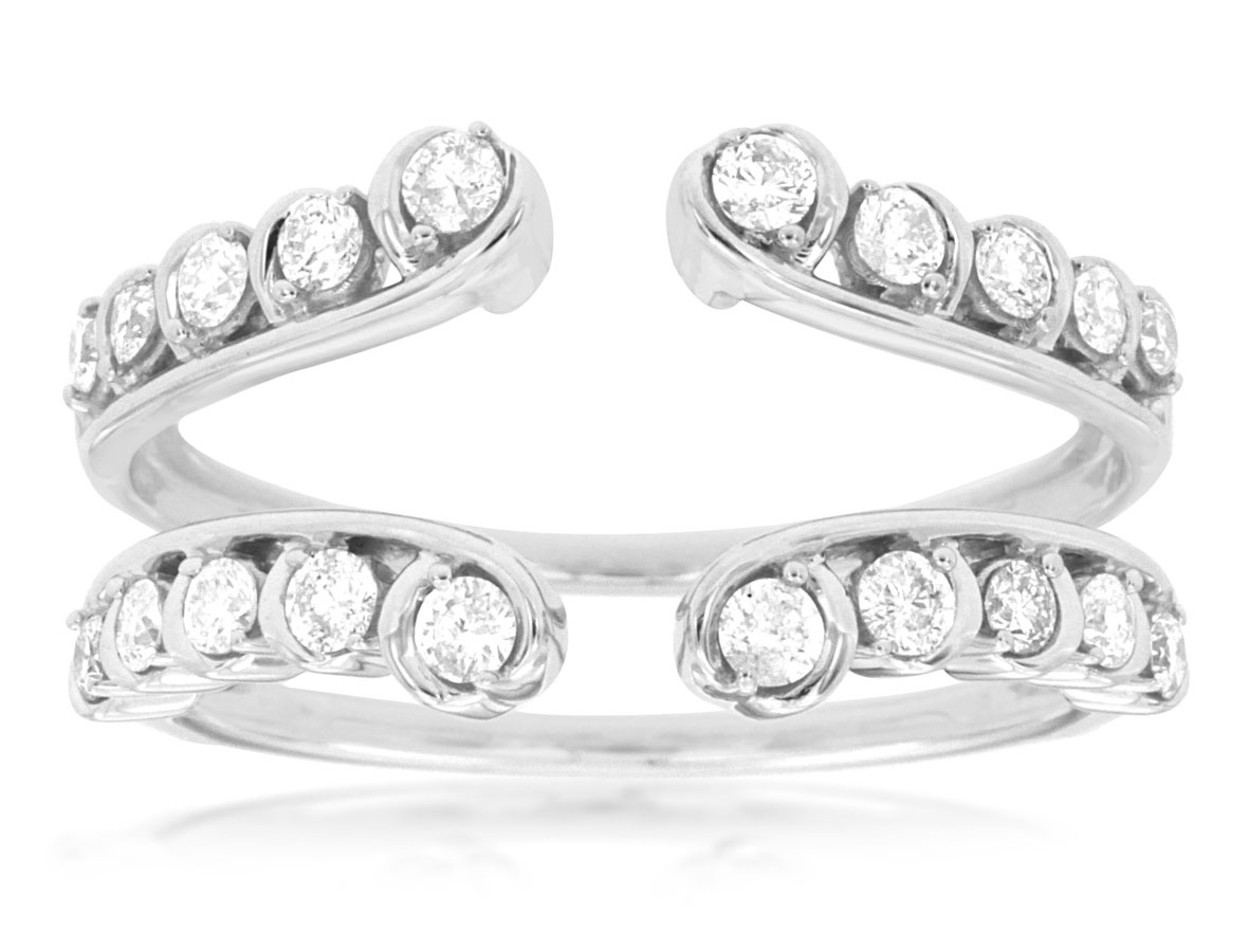 14K WHITE GOLD OPEN CENTER INSERT WITH .50CTTW ROUND I1 CLARITY & HI COLOR DIAMONDS