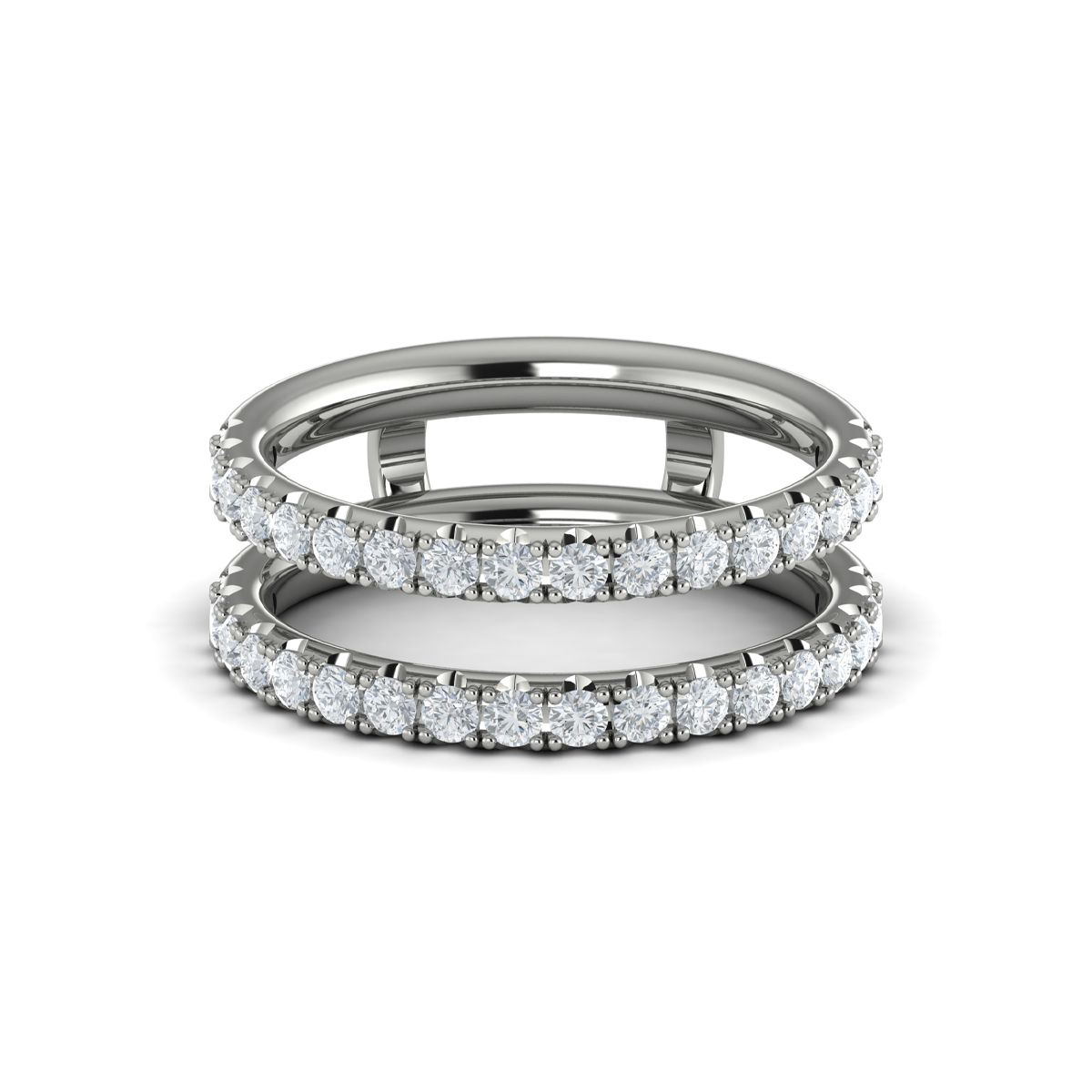 14K WHITE GOLD INSERT WITH .86CTTW ROUND VS CLARITY & FG COLOR PRONG SET DIAMONDS