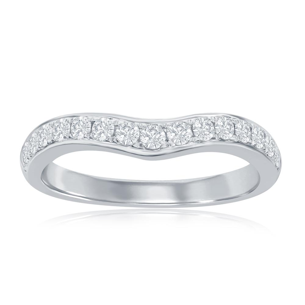 14K WHITE GOLD .35CTTW SI/GH DIAMOND CONTOURED CHANNEL BAND