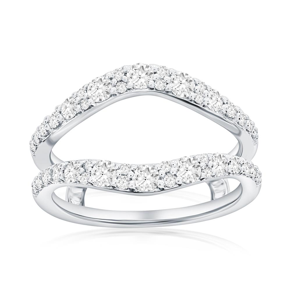 14K WHITE GOLD U SHAPED INSERT WITH .75CTTW ROUND SI CLARITY & G COLOR DIAMONDS