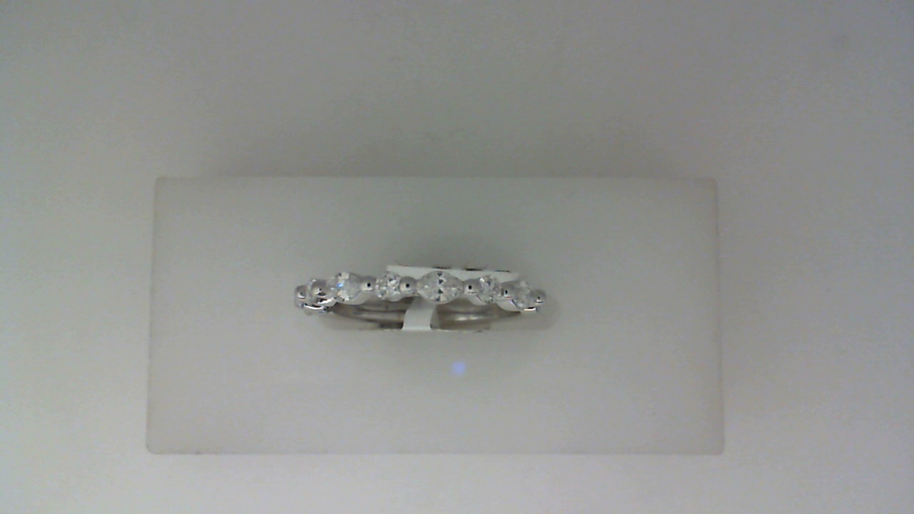 14K WHITE GOLD BAND WITH .19CTTW ROUND SI CLARITY & G COLOR DIAMONDS ALTERNATING WITH .26CTTW MARQUISE DIAMONDS