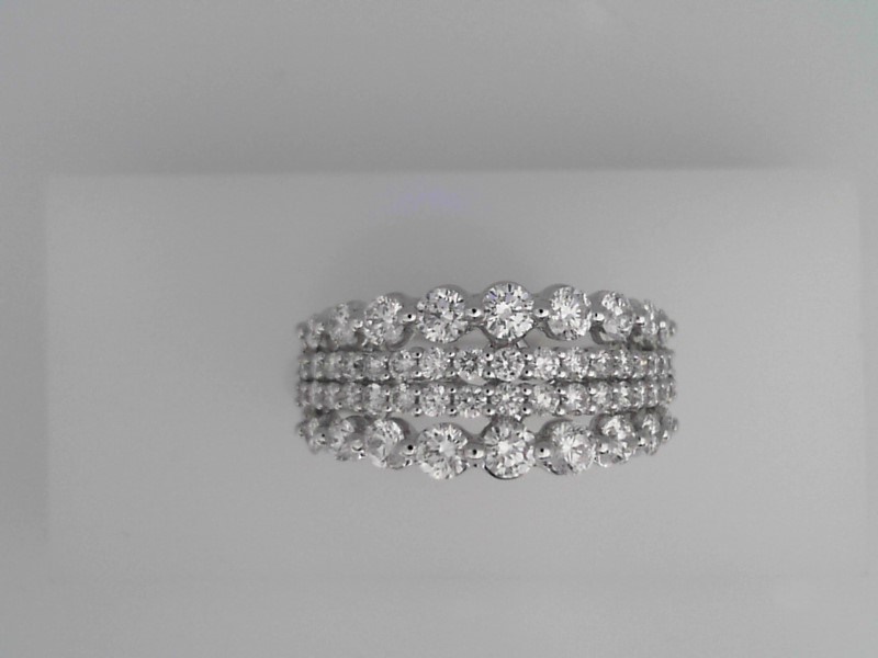 14K WHITE GOLD TAPERED FOUR ROW BAND WITH 1.31CTTW ROUND SI CLARITY & G COLOR DIAMONDS