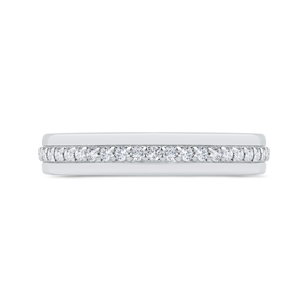14K WHITE GOLD BAND WITH .27CTTW ROUND SI CLARITY & GH COLOR DIAMONDS PRONG SET IN THE CENTER