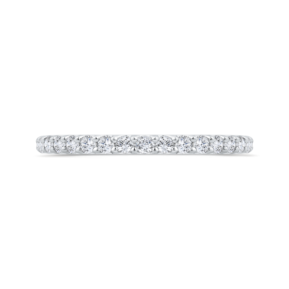 14K WHITE GOLD STAIGHT BAND WITH .31CTTW SI CLARITY & GH COLOR PRONG SET DIAMONDS