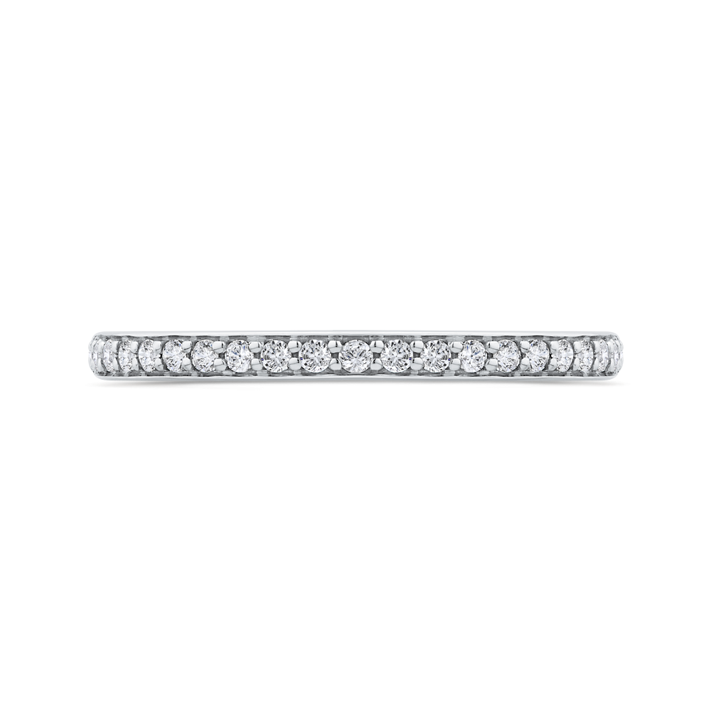 14K WHITE GOLD STRAIGHT BAND WITH .16CTTW ROUND SI CLARITY GH COLOR PRONG SET DIAMONDS
