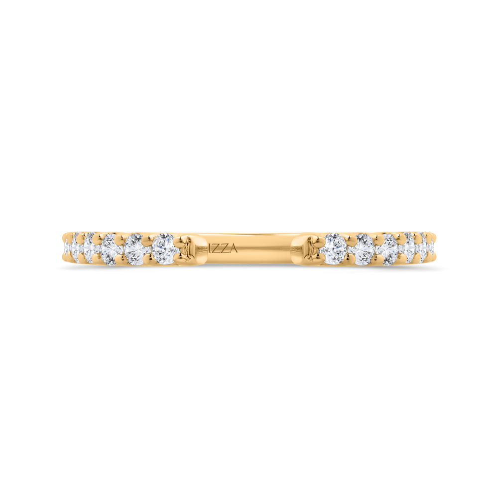 14K YELLOW GOLD OPEN CENTER PRONG SET BAND WITH .36CTTW ROUND SI CLARITY & GH COLOR DIAMONDS