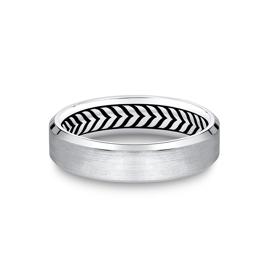14K YELLOW GOLD "SHELL APEX" 5.5MM MENS BRUSHED CENTER WITH POLISHED EDGES BAND SIZE 10