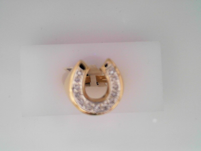 14K YELLOW GOLD HORSESHOE RING SET WITH .23CTTW ROUND I1 CLARITY & HI COLOR DIAMONDS