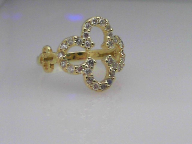 14K GREEN GOLD OPEN CLOVER RING WITH .48CTTW ROUND SI CLARITY & GH COLOR DIAMONDS