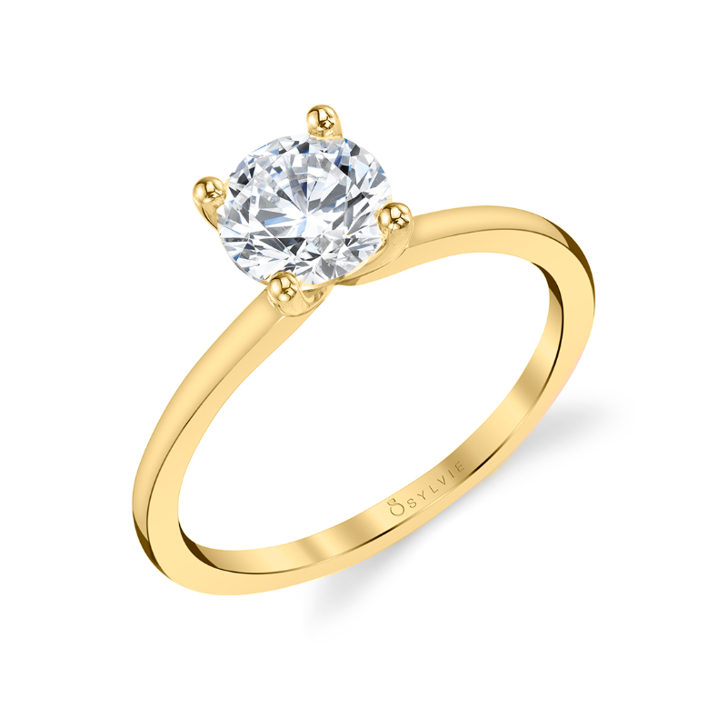 14K YELLOW GOLD SOLITAIRE SEMI MOUNT FOR A 1.50CT ROUND
