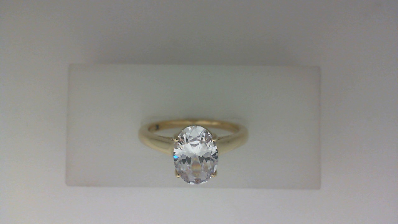 14K YELLOW GOLD MOUNTING WITH A BEADED BRIDGE AND HIDDEN HALO (FOR A 1.5CT OVAL)