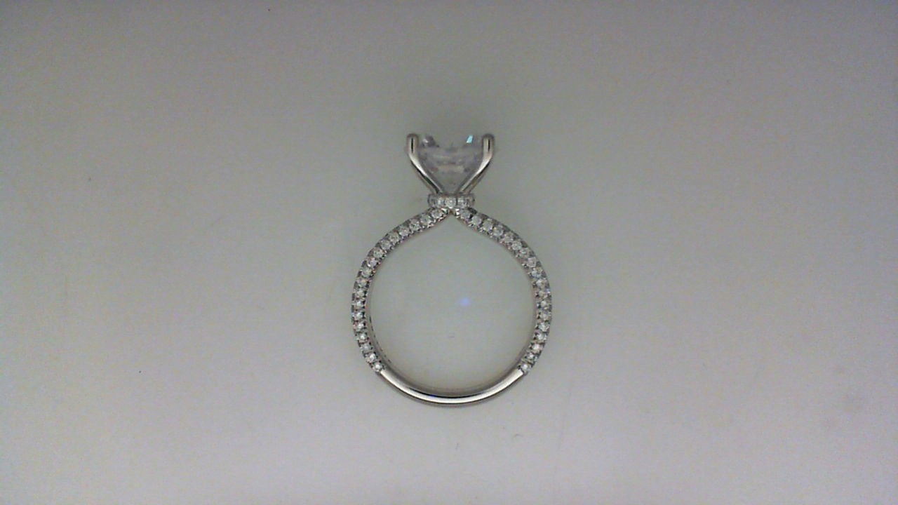 14K WHITE GOLD SEMI MOUNTING WITH .66CTTW ROUND SI CLARITY & G COLOR DIAMONDS SET AROUND THE SHANK AND UNGER THE HEAD (FOR A 3CT ROUND)