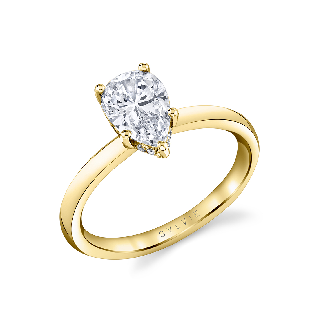 14K YELLOW GOLD POLISHED SHANK MOUNTING WITH .14CTTW ROUND SI CLARIT & G COLOR DIAMONDS SET IN THE HALO