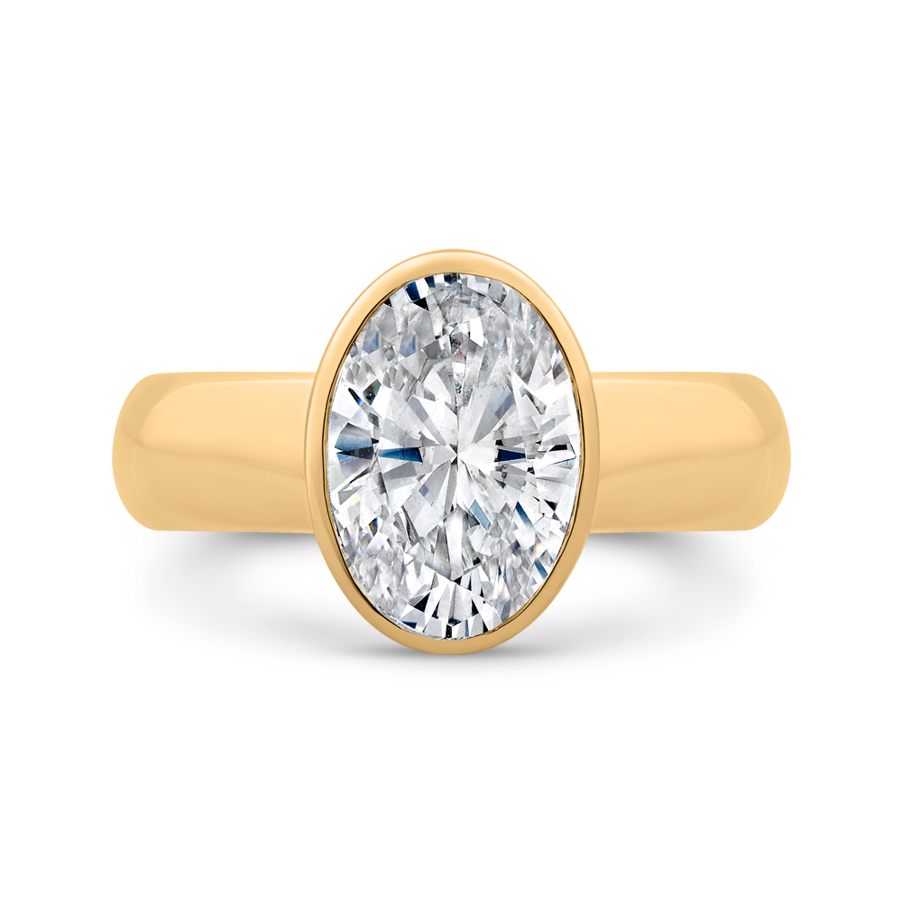 14K YELLOW GOLD POLISHED SHANK BEZEL MOUNTING (FOR A 3CT OVAL)