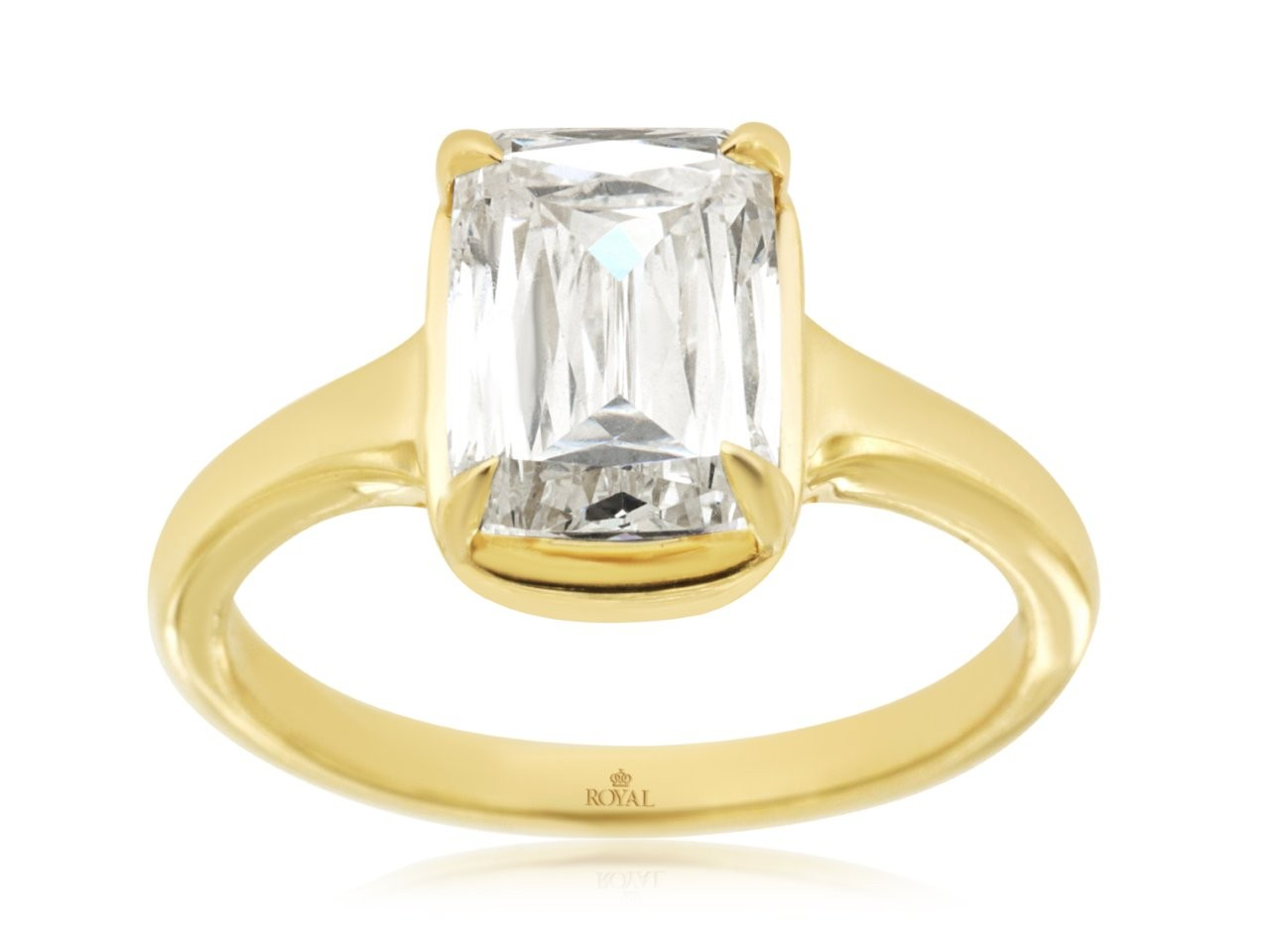 LABORATORY GROWN 14K YELLOW GOLD FOUR PRONG SOLITAIRE SETTING WITH A 3CT CUSHION SI CLARITY & HI COLOR LABORATORY GROWN DIAMOND *THERE IS NO TRADE IN VALUE ON LABORATORY GROWN DIAMONDS *NON RETURNABLE