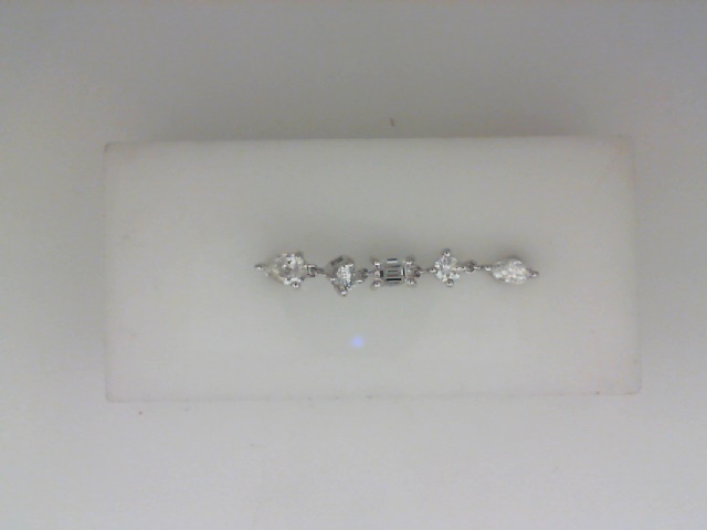 14K WHITE GOLD DROP EARRINGS WITH .45CTTW MULTI SHAPED I1 CLARITY & HI COLOR DIAMONDS