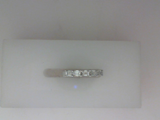 14K WHITE GOLD SMALL HOOP EARRINGS WITH .64CTTW BAGUETTE I1 CLARITY & HI COLOR DIAMONDS