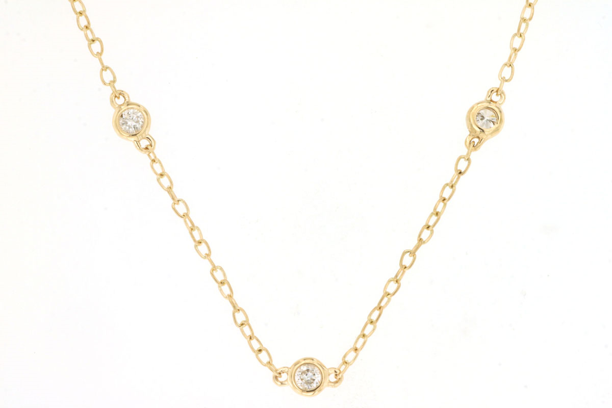14K YELLOW GOLD 16 ROUND BEZEL SET 18