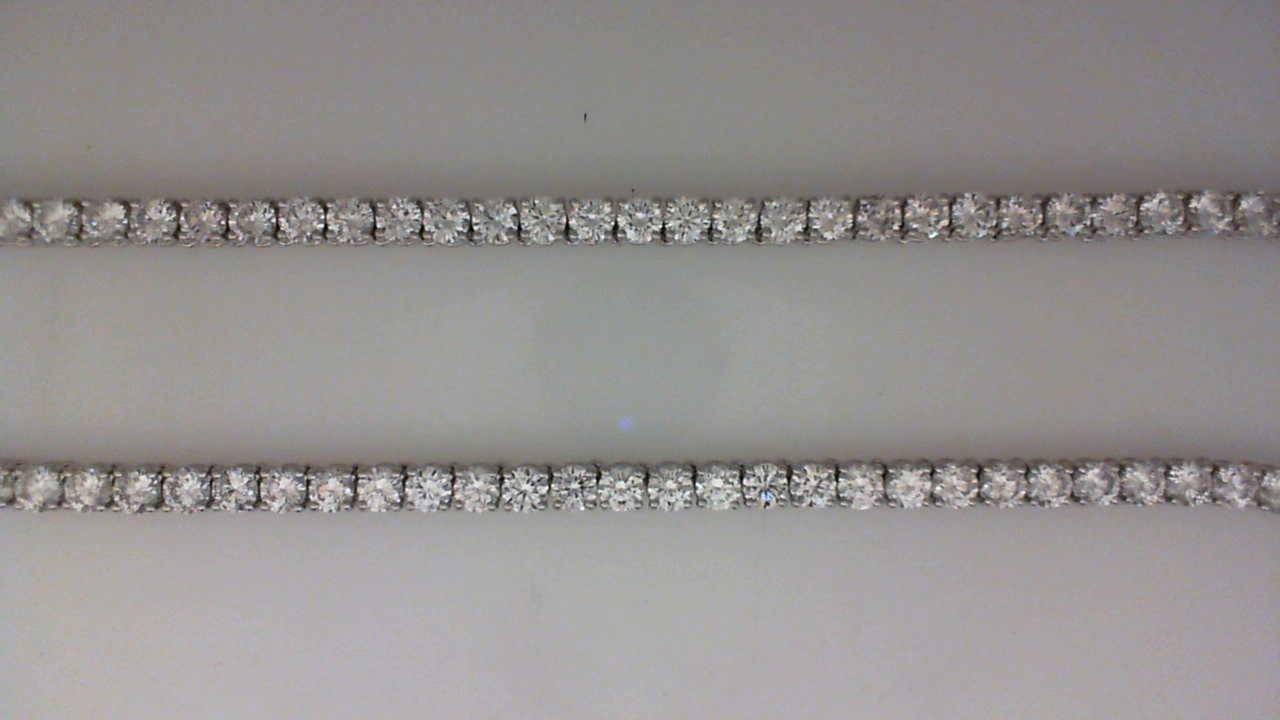 PLATINUM 16" IN LINE NECKALCE WITH 16.71CTTW ROUND VS CLARITY & FG COLOR DIAMONDS SET IN FOUR PRONG BASKETS