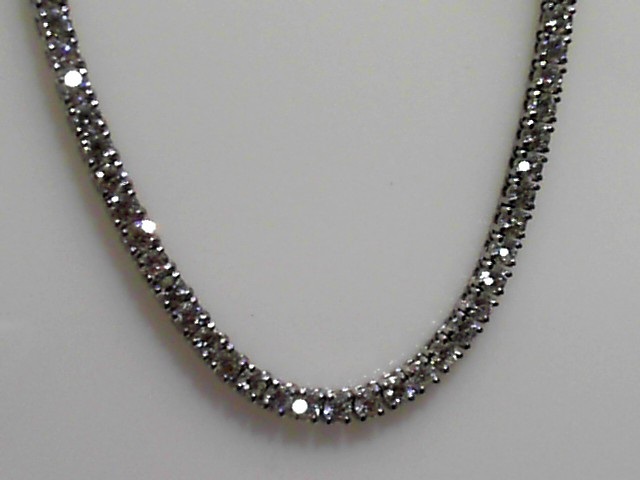 18K WHITE GOLD 16" IN LINE NECKLACE WITH 10.66CTTW (151) ROUND BRILLIANT VS2 CLARITY & FG COLOR DIAMONDS SET IN FOUR PRONG BASKETS
