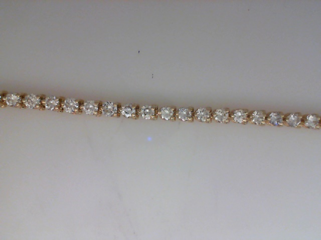 14K WHITE GOLD 6.70CTTW IN LINE BRACELET WITH 39 ROUND BRILLIANT VS2/SI1 CLARITY & HI COLOR  DIAMONDS SET IN THREE PRONG BASKETS