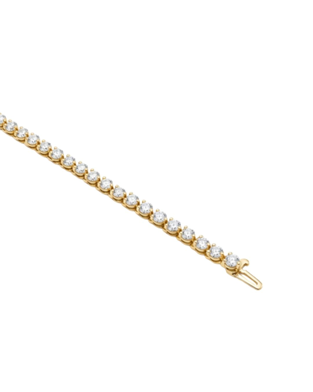 14K YELLOW GOLD 2.00CTTW IN LINE BRACELET WITH 55 ROUND BRILLIANT VS2/SI1 CLARITY & HI COLOR  DIAMONDS SET IN THREE PRONG BASKETS